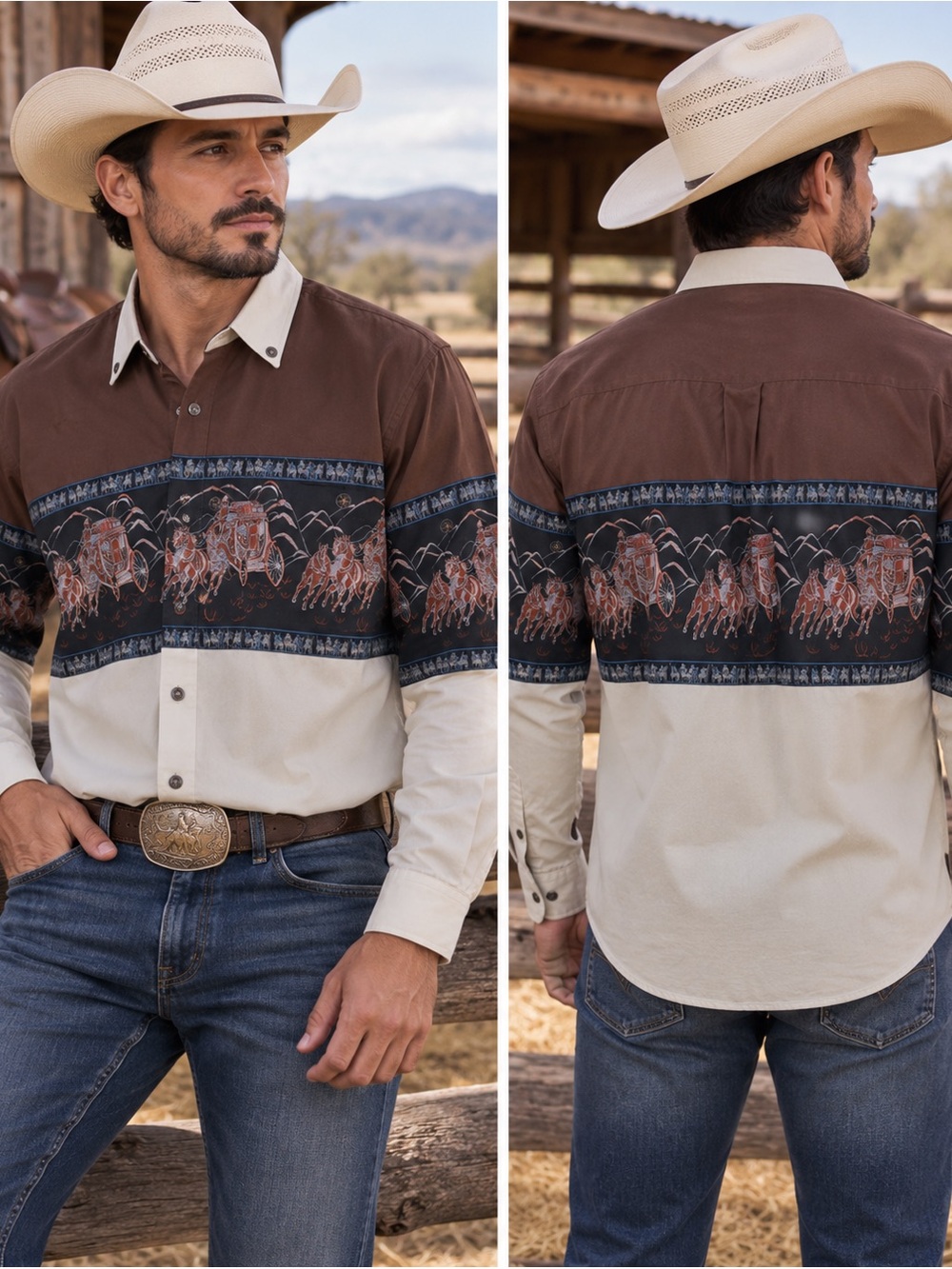 🌙✨🆕 Buffalo Country Western Wear Men’s L Western Shirt
